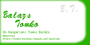 balazs tomko business card